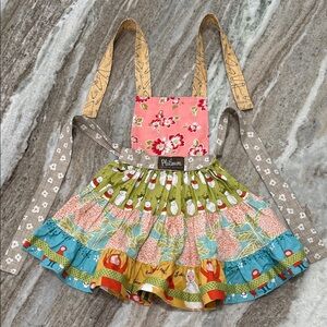 Matilda Jane Platinum Christmas Toddler Apron Dress